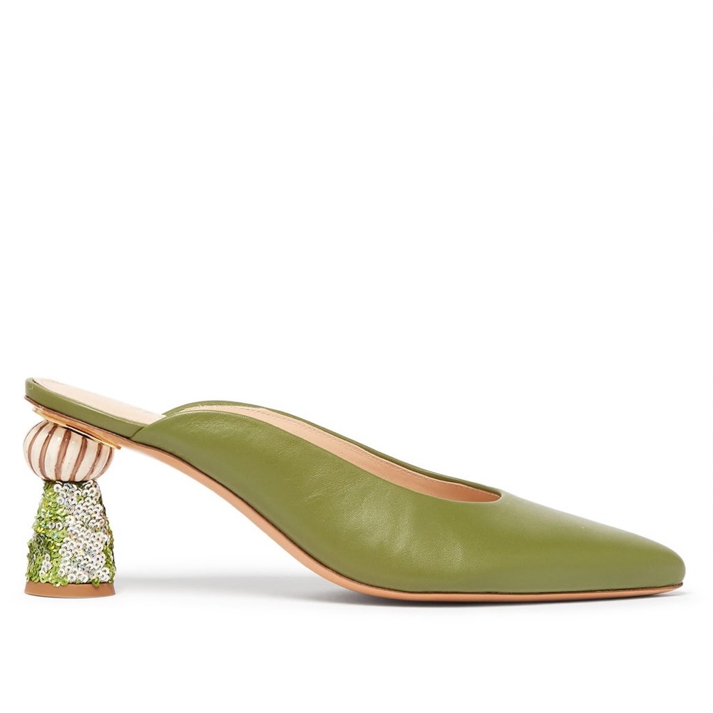 Jacquemus Maceio Embellished-heel Leather Mules